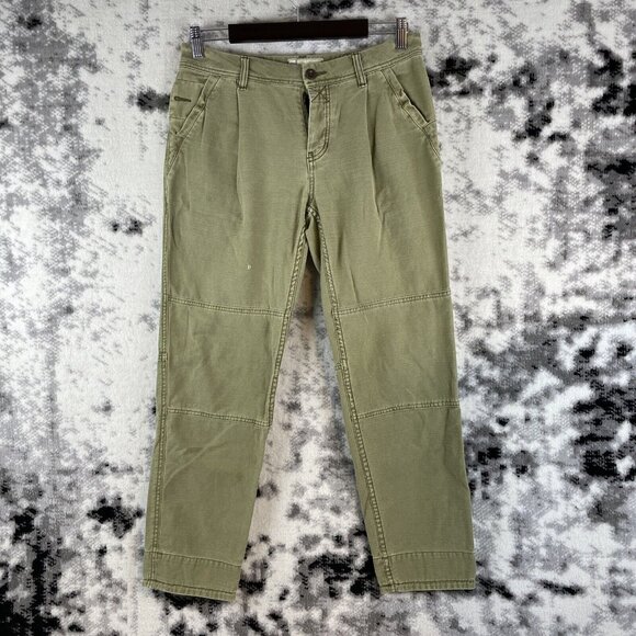 Free People Utility Pants Women's Size 26 Green Cotton Casual Comfort - Picture 1 of 13